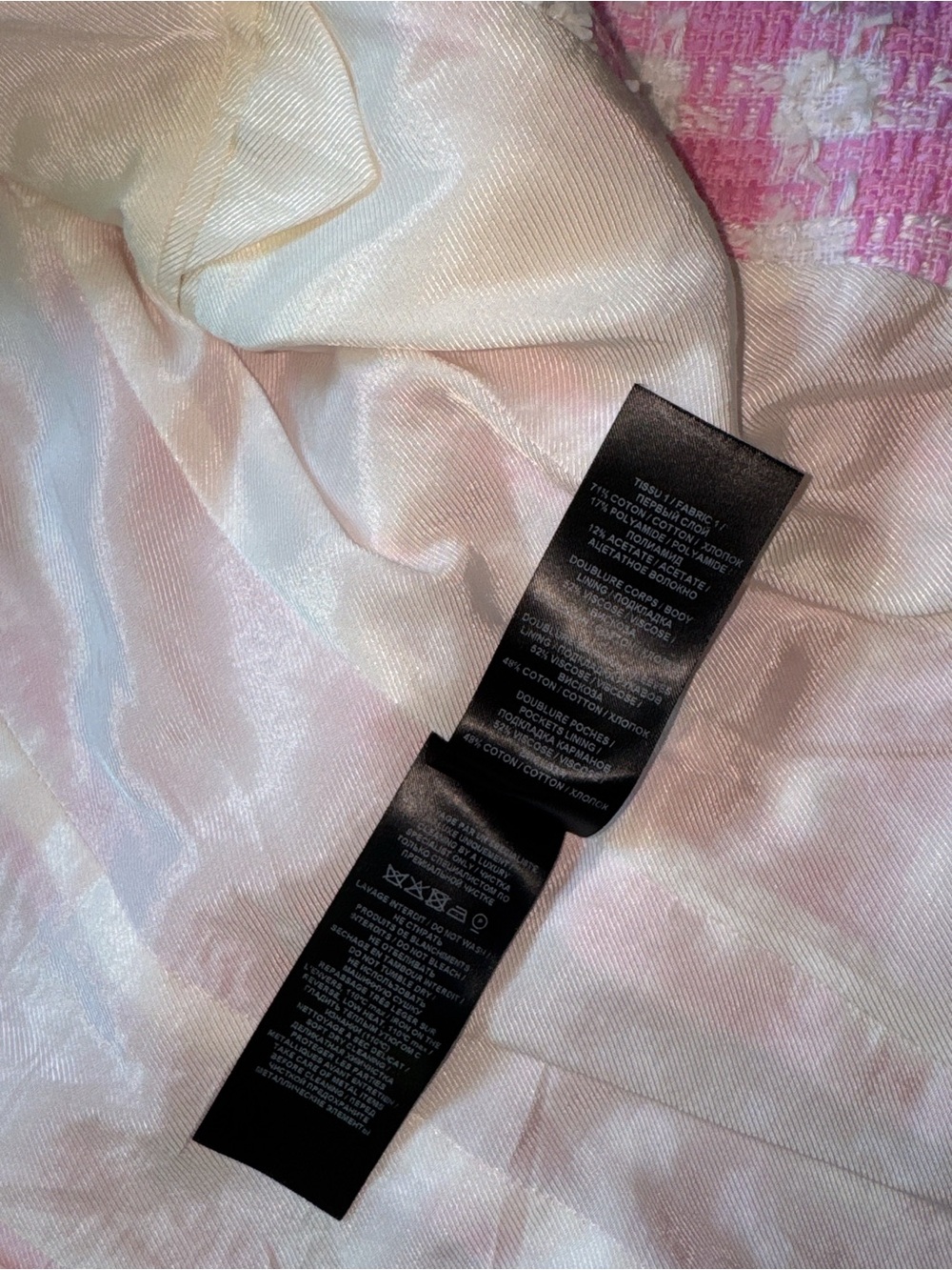 Balmain Pink & White Tweed Double-Breasted Blazer - Picture 5 of 8